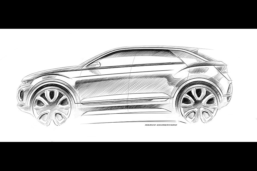 Ist auf Golf-Basis aufgebaut und wird gegen Ende 2017 bei den Händlern erwartet: VWs neues Kompakt-SUV «T-Roc».
