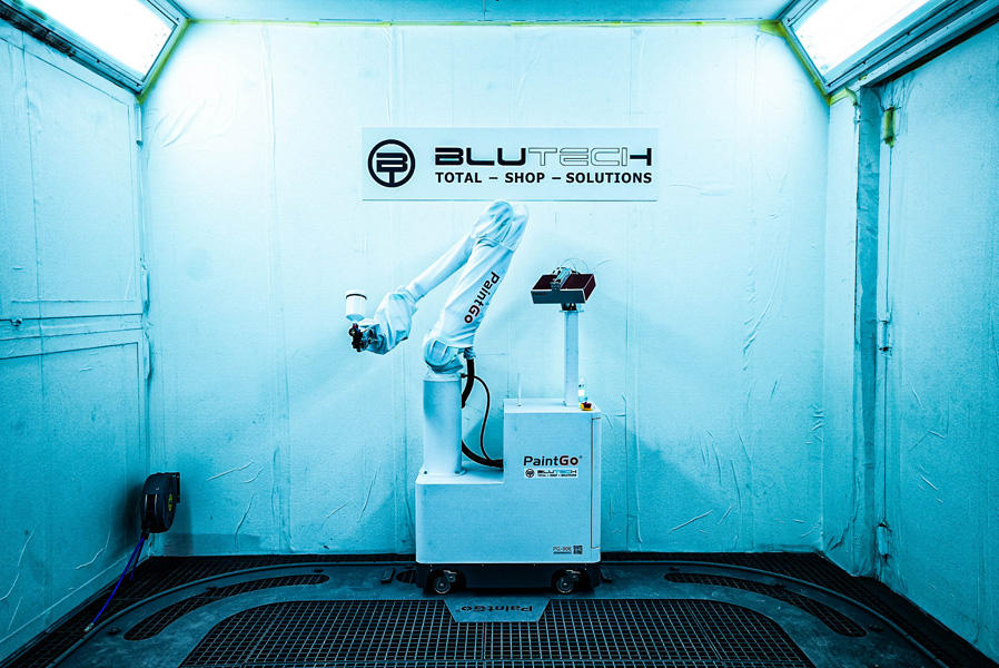 Voici à quoi ressemble le robot de peinture Paint Go, désormais distribué par Blutech AG.