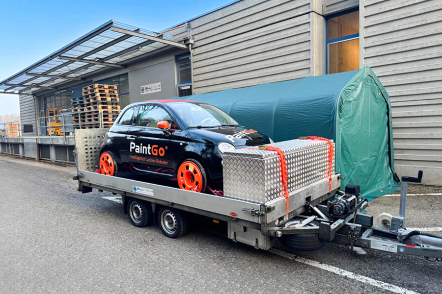 Fraîchement emballée : la petite Italienne est prête pour son voyage à Salzbourg à l’Autozum.