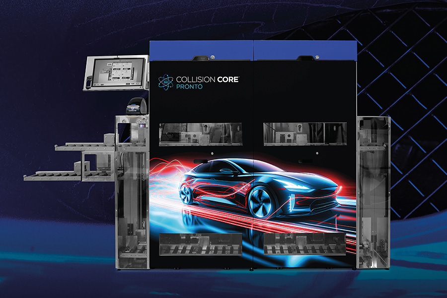 Le mélangeur de peinture « Collision Core Pronto » dose automatiquement et avec précision les quantités le plus minimes et garantit une teinte parfaite. 