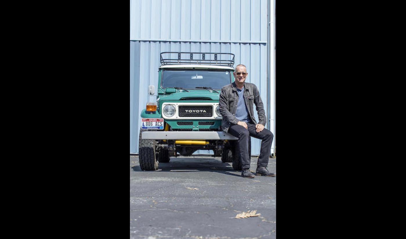 L’acteur américain Tom Hanks veut vendre cette Toyota FJ40 Land Cruiser de 41 ans.  Photo: Bonhams