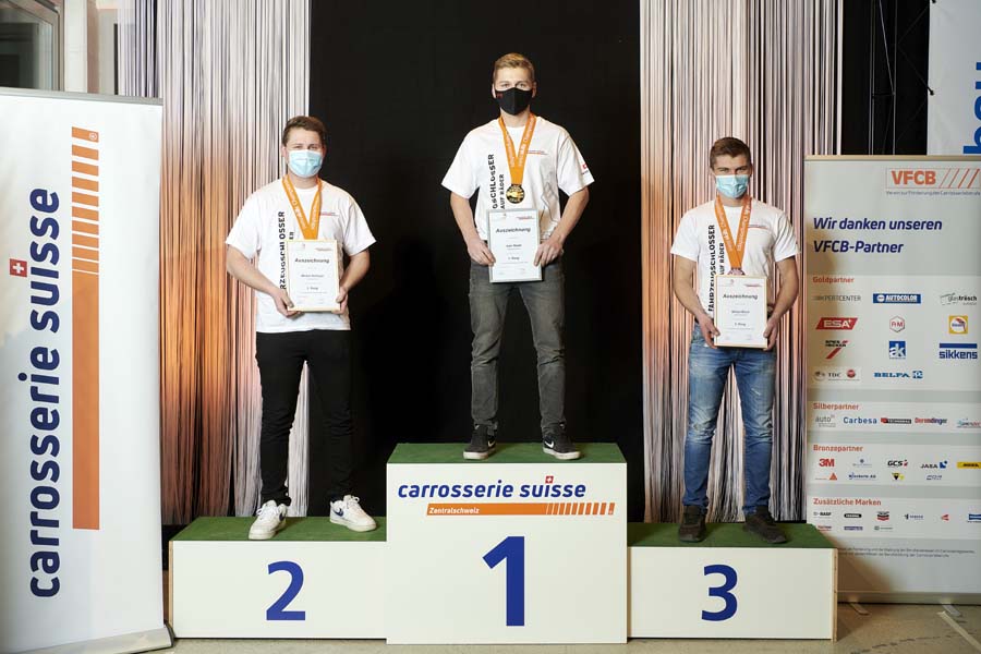 Trio gagnant du secteur des serruriers sur véhicules (de g. à d): Michel Nöthiger (argent), Ivan Riebli (or), Silvan Bruni (bronze).