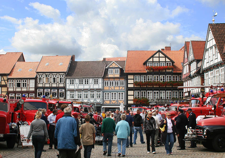 Zu den Besonderheiten der Stadt Celle zählt neben dem Klassiktreffen die Altstadt mit den über 400 Fachwerkhäusern.