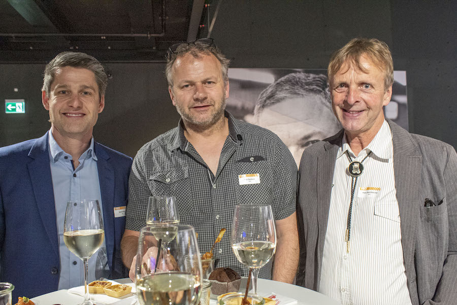 Freuen sich über die würdige 100-Jahre-Feier (von links): Sascha Feller, Fritz Bartlome und Hausi Aeschbacher.
