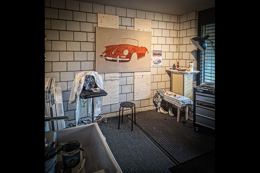 Über die Schulter geschaut: So sah der Porsche nach den ersten Arbeitsstunden aus. 
