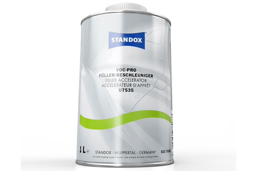 Mit dem Füller-Beschleuniger U7535 trocknet der Standox VOC-Pro Füller besonders zeit- und energiesparend.