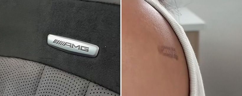 Mehr Markenbindung geht kaum: AMG-Logo brennt sich in Kundschaft ein