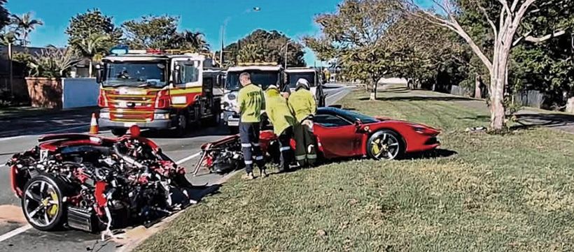 Ferrari-Drama an der Gold Coast: Fahrer steigt nahezu unverletzt aus