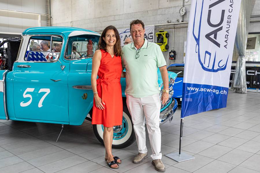 Visite de la plus haute personnalité politique helvétique : la présidente du Conseil national Maja Riniker est venue saluer Felix Wyss, propriétaire d’ACW.