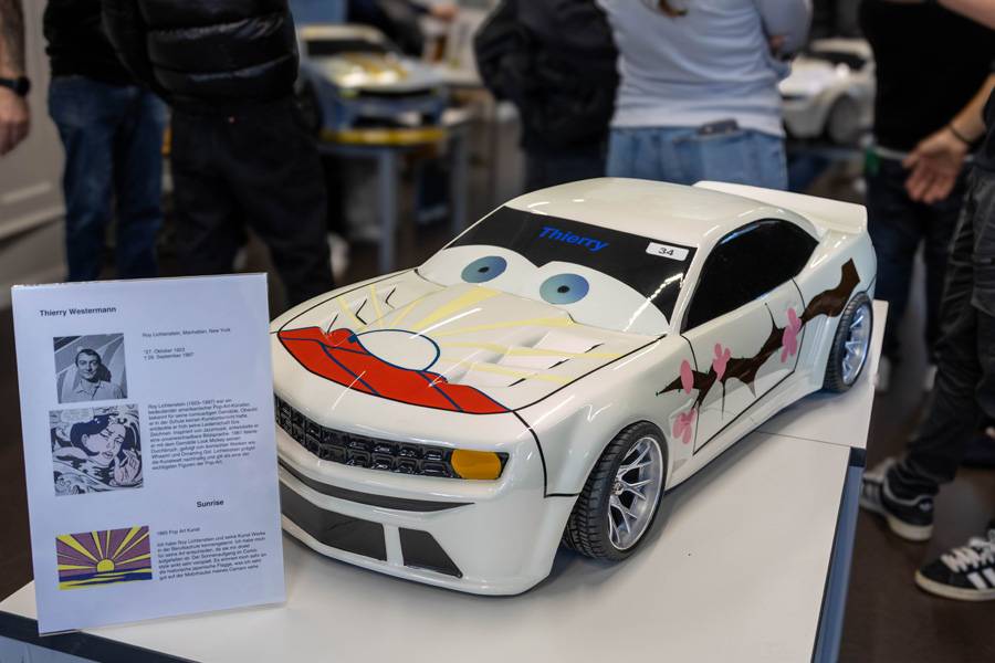 Thierry Westermann a livré un travail abouti: sa Camaro s’inspire du New-Yorkais Roy Lichtenstein (1923–1997), célèbre pour ses peintures à l’esthétique de bande dessinée.