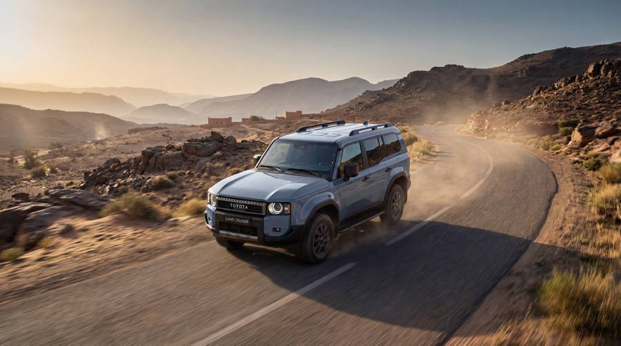 Sur l’asphalte, le Land Cruiser se montre étonnamment serein, presque feutré: la preuve que Toyota affine avec méthode l’équilibre entre aptitudes hors route et confort au long cours.