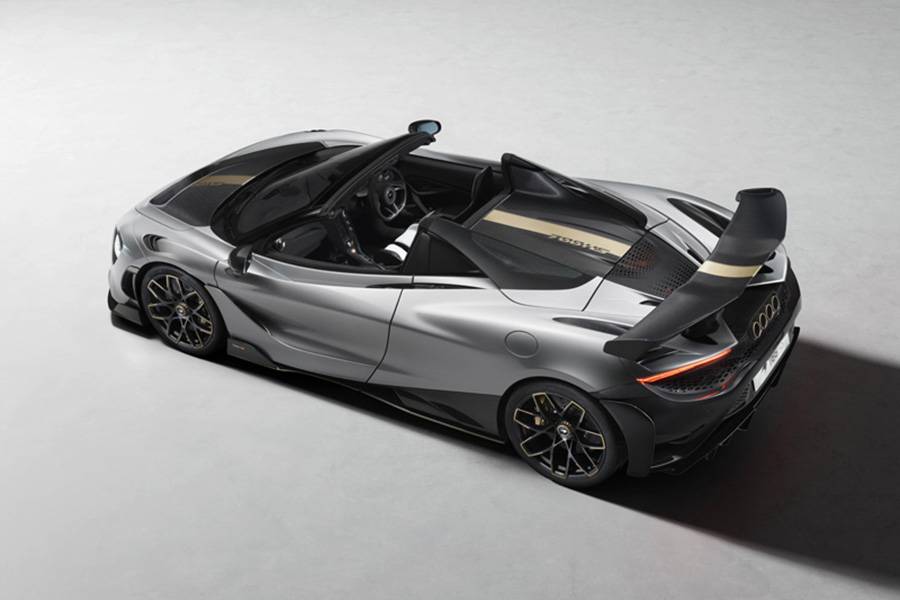 Die erhöhte Perspektive zeigt, wie konsequent McLaren die Luftführung über die offene Carrosserie und zum Heckspoiler gestaltet hat.