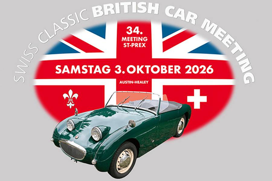 Ein Austin-Healey Sprite gibt den charmanten Botschafter: Am Samstag, 3. Oktober 2026, treffen sich britische Klassiker bereits zum 34. Mal.