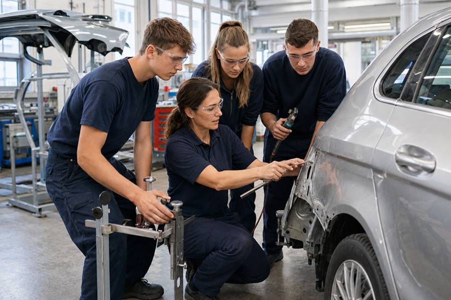 Wissen weitergeben, Nachwuchs fördern: Carrosserie Suisse Aargau sucht für das Kurszentrum Zofingen eine neue üK-Leitung Carrosseriespenglerei.