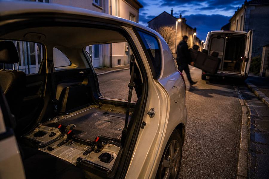 Tout doit disparaître : en France, les voleurs démontent sur les voitures en stationnement tout ce qui peut encore rapporter quelques euros – jusqu’aux banquettes arrière complètes.