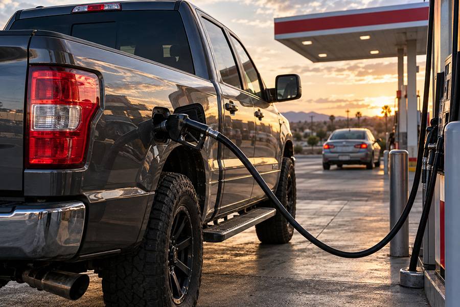 consommation. Selon le ministère des Transports, les automobilistes pourraient toutefois dépenser au total 185 milliards de dollars supplémentaires en carburant d’ici à 2050. (Image d’illustration)